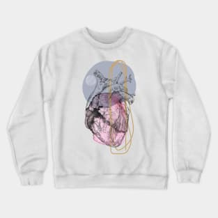 Anatomical heart, engraving drawing. Crewneck Sweatshirt